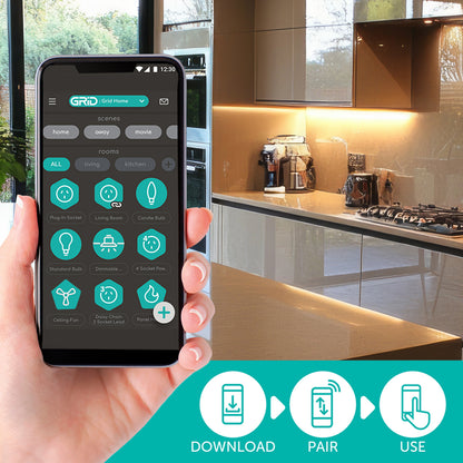 Arlec 57cm smart linkable CCT bar light for kitchen, wardrobe, cupboard – Wi-Fi smart LED under cabinet lighting