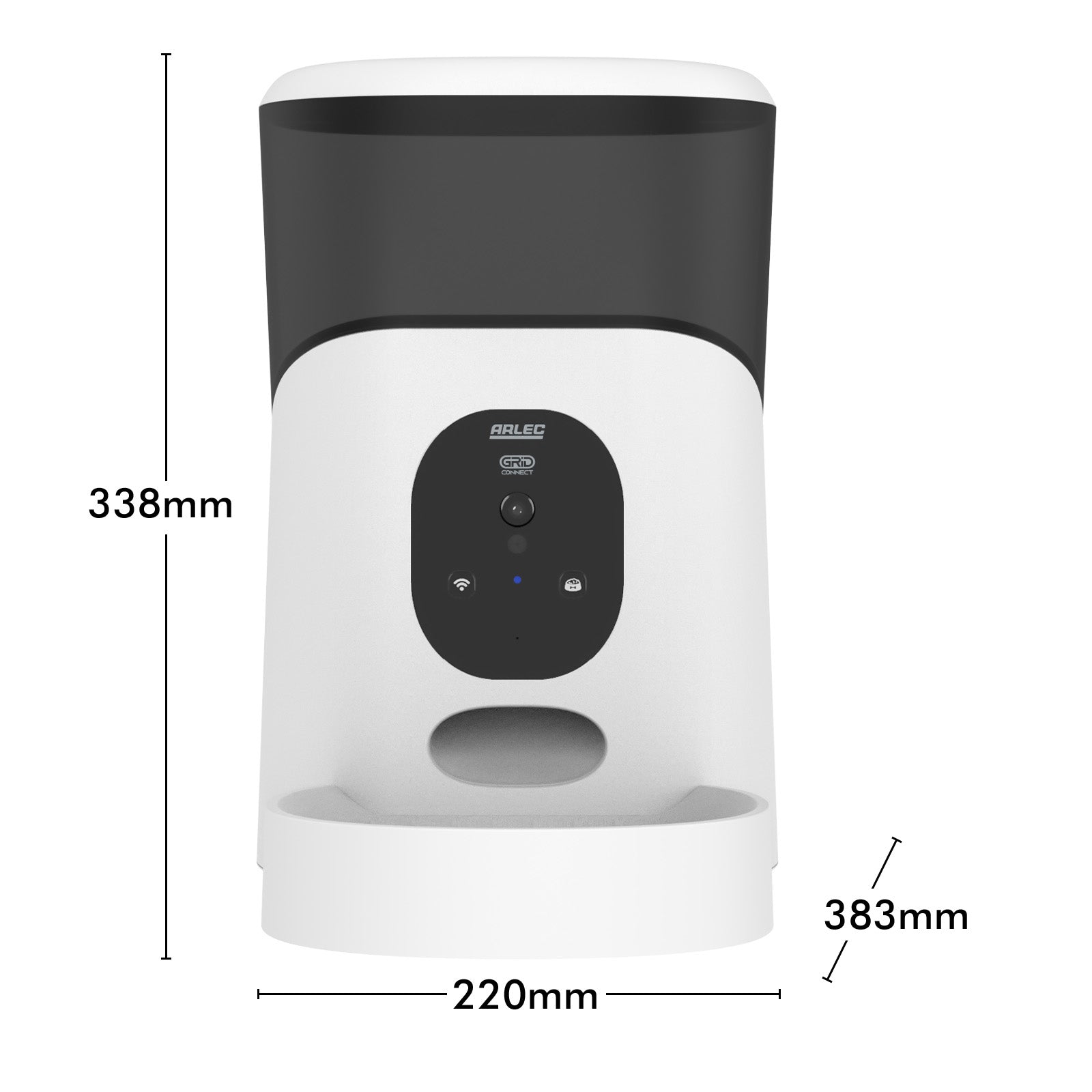 Arlec 5L Grid Connect Smart Pet Feeder with Camera – smart Wi-Fi pet feeder, automatic food dispenser with camera, Grid Connect smart feeder