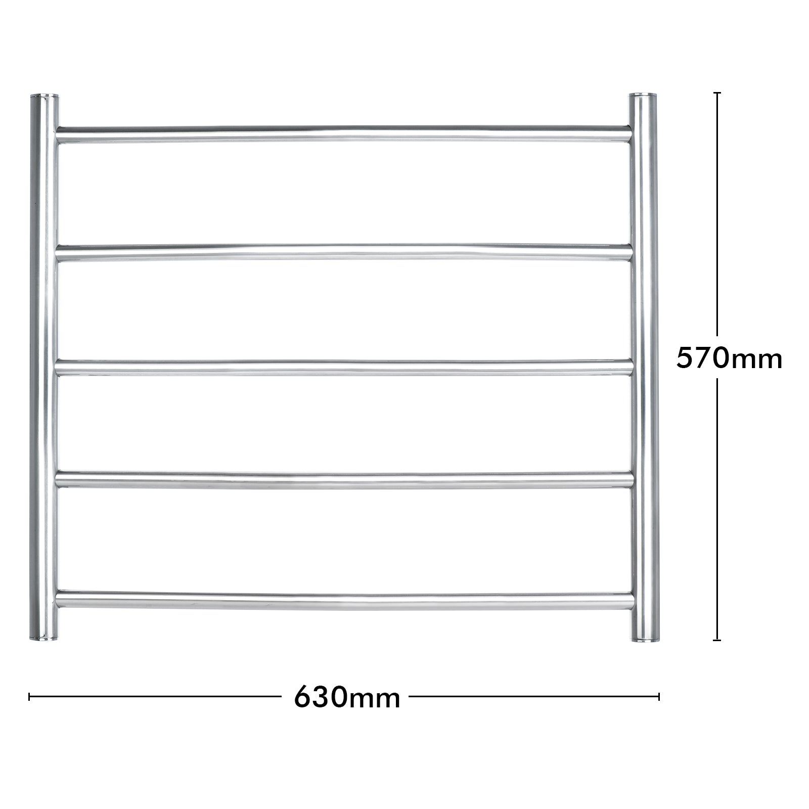 Arlec 5 bar 40W stainless steel towel rail for heating and drying towels