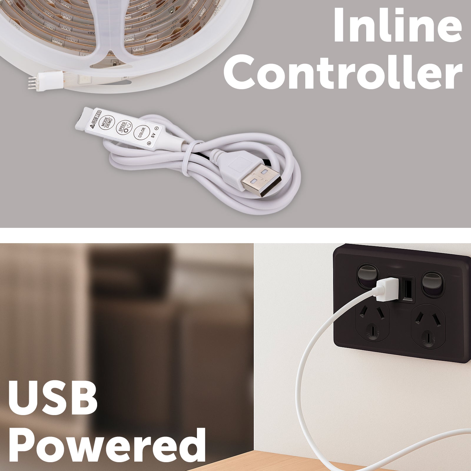 5m RGB LED strip light by Arlec, ambient lighting for rooms or TVs