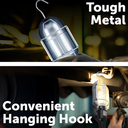 60W handheld inspection work light with 5m cable and tough metal cage