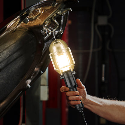 60W handheld inspection work light with 5m cable and tough metal cage