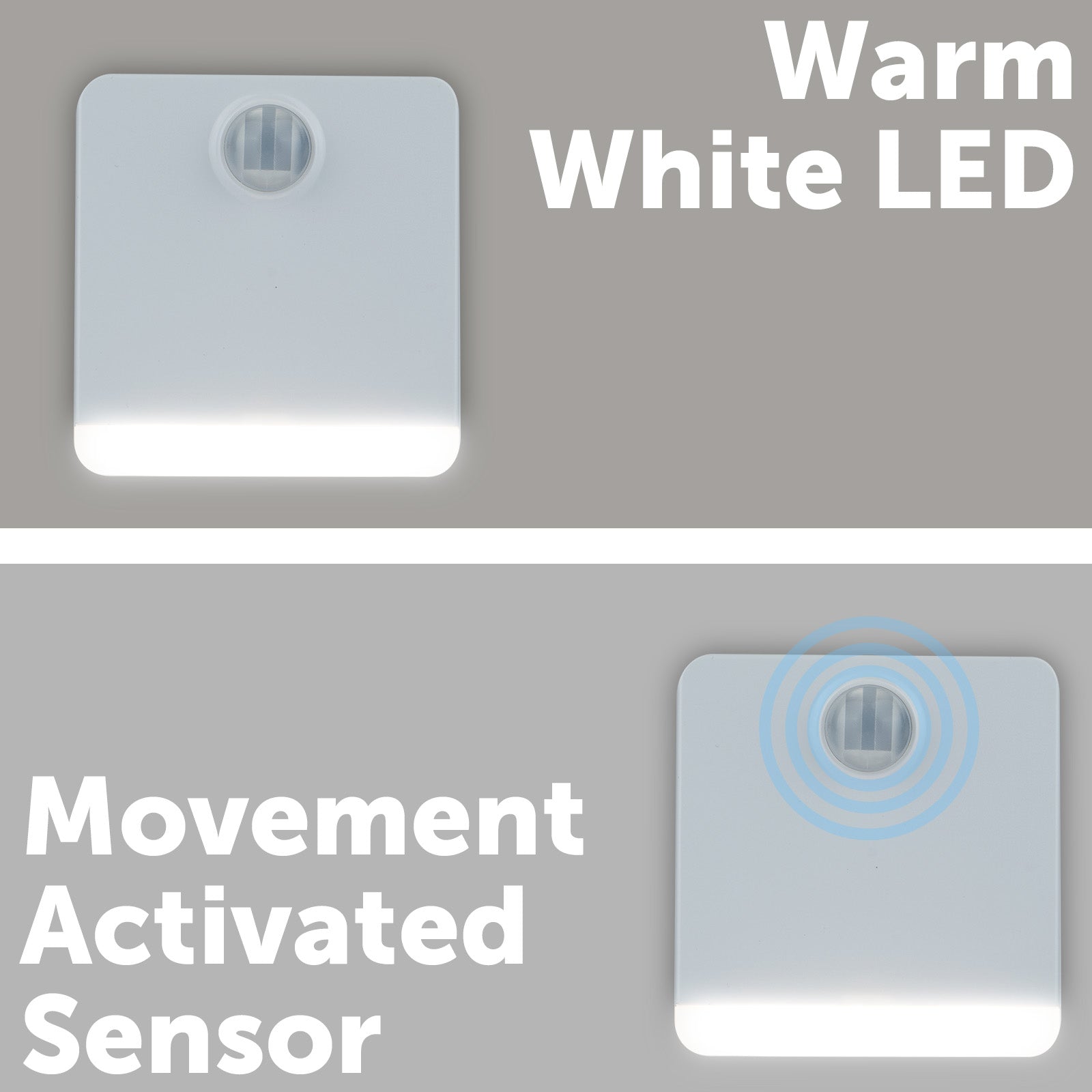 Arlec square white LED motion sensor night light with 3m range for indoor use