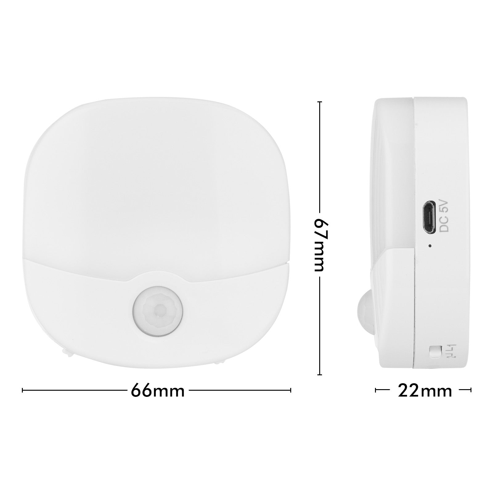 Arlec rechargeable square motion sensor LED night light, linkable indoor lamp