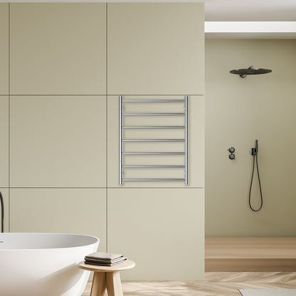 Arlec 68W 7 bar stainless steel heated towel rail for bathrooms