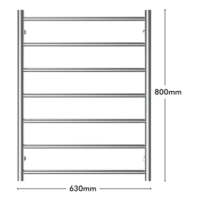 Arlec 68W 7 bar stainless steel heated towel rail for bathrooms