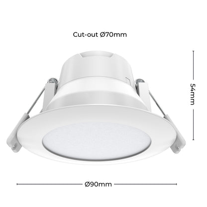 70mm Arlec 6W RGB+CCT LED downlight – smart Wi-Fi colour changing ceiling light