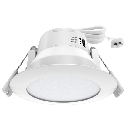 Arlec 6W dimmable tri-colour LED downlight, small cutout recessed light for ceilings