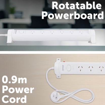 Arlec 6 Outlet Rotatable Powerboard with Surge Protection – rotating extension board with surge protection and 6 outlets