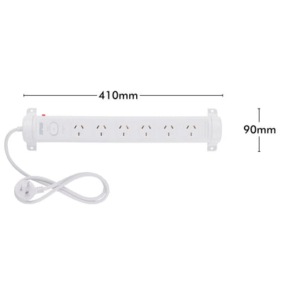 Arlec 6 Outlet Rotatable Powerboard with Surge Protection – rotating extension board with surge protection and 6 outlets