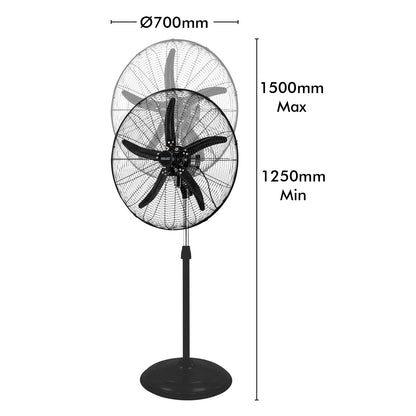 Arlec 70cm Industrial Pedestal Fan – Large Metal Fan for Commercial Spaces