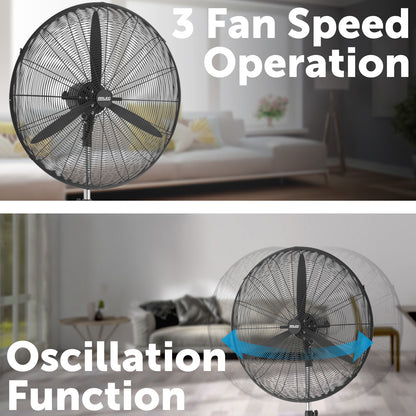 Arlec 75cm industrial fan with heavy-duty base and 285W motor