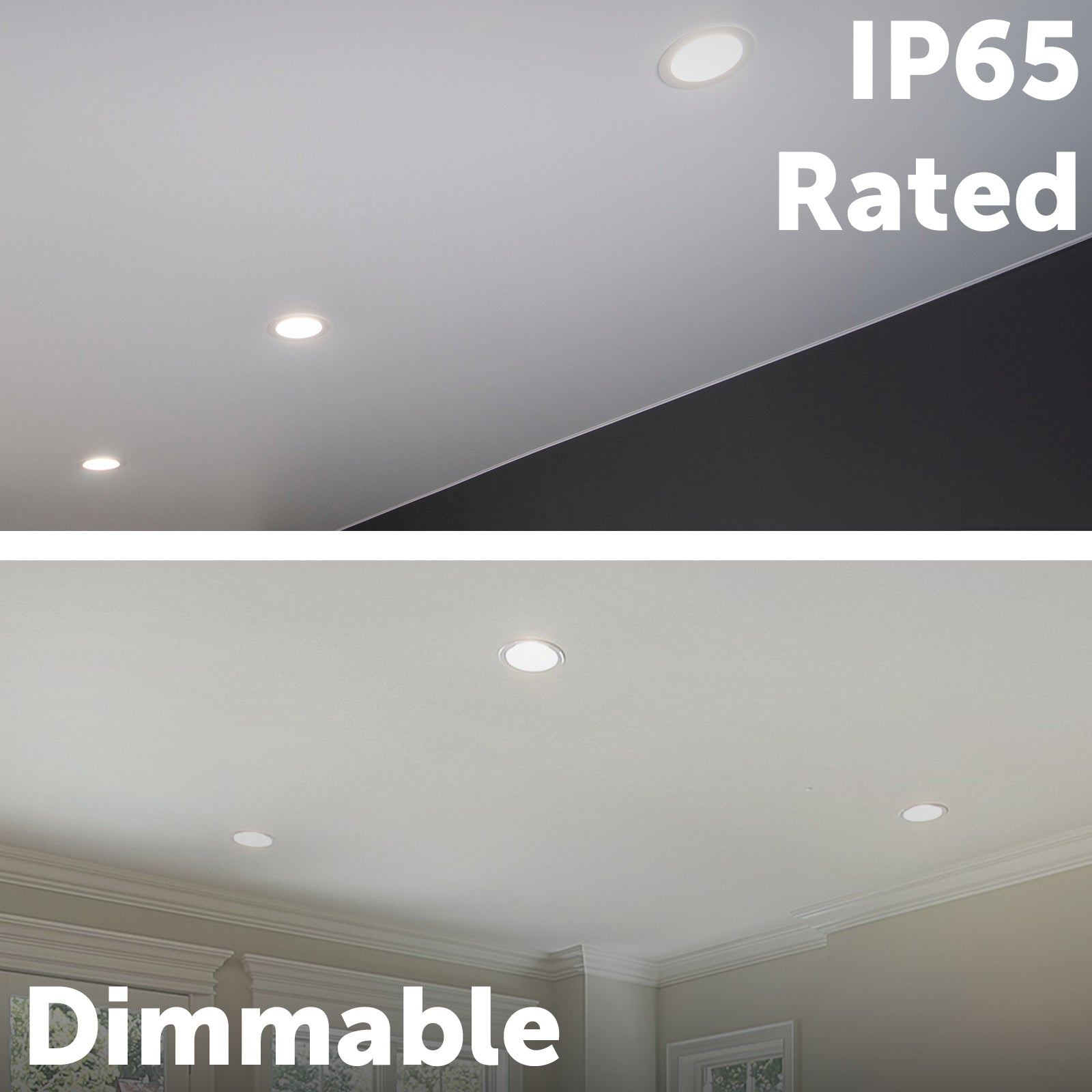 Arlec IP65 rated LED downlight, waterproof tri-colour dimmable ceiling light, 70mm cutout