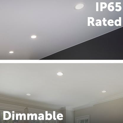 Arlec IP65 rated LED downlight, waterproof tri-colour dimmable ceiling light, 70mm cutout