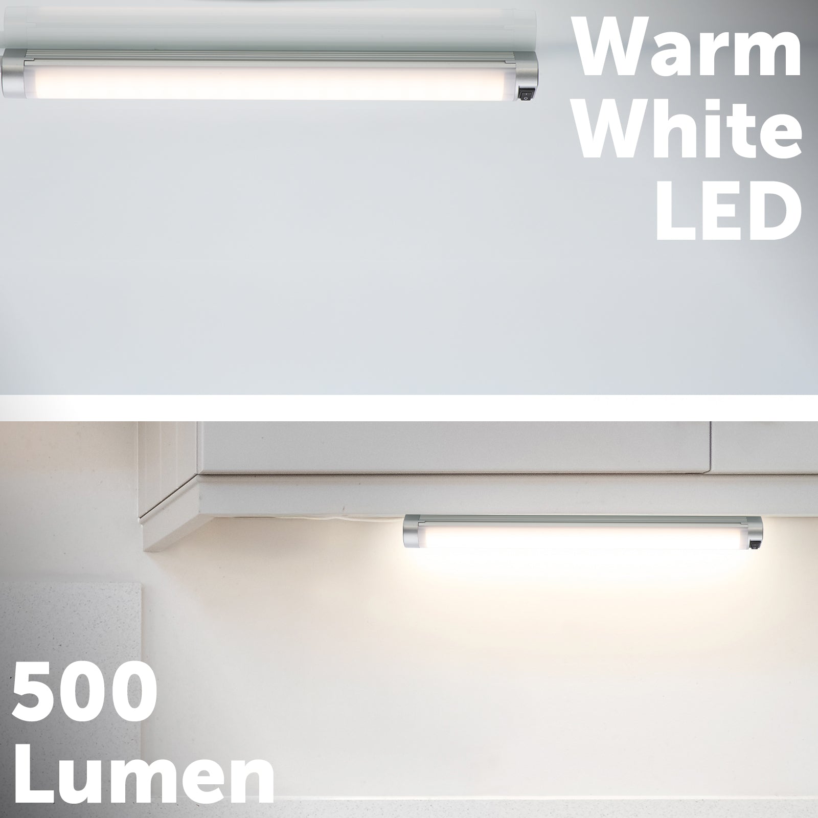 Arlec aluminium corner LED light, wide angle bar light for kitchens and cupboards