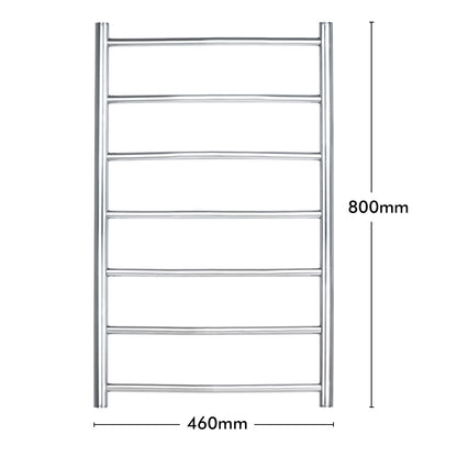 Arlec 65W 7 bar curved stainless steel heated towel rail, modern and efficient