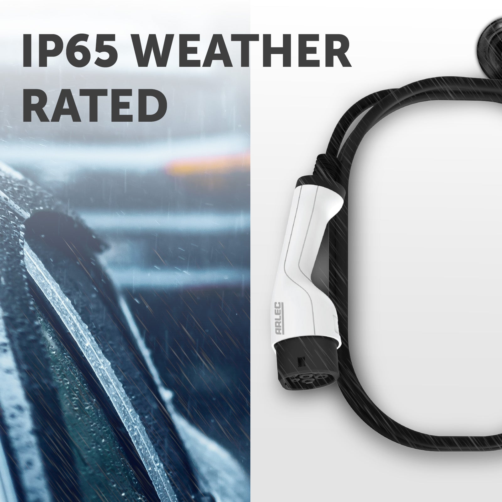 Arlec 7.4kW Single Phase EV Charging Cable, 7m IP65-rated, Type 2 connector for electric vehicles and home chargers