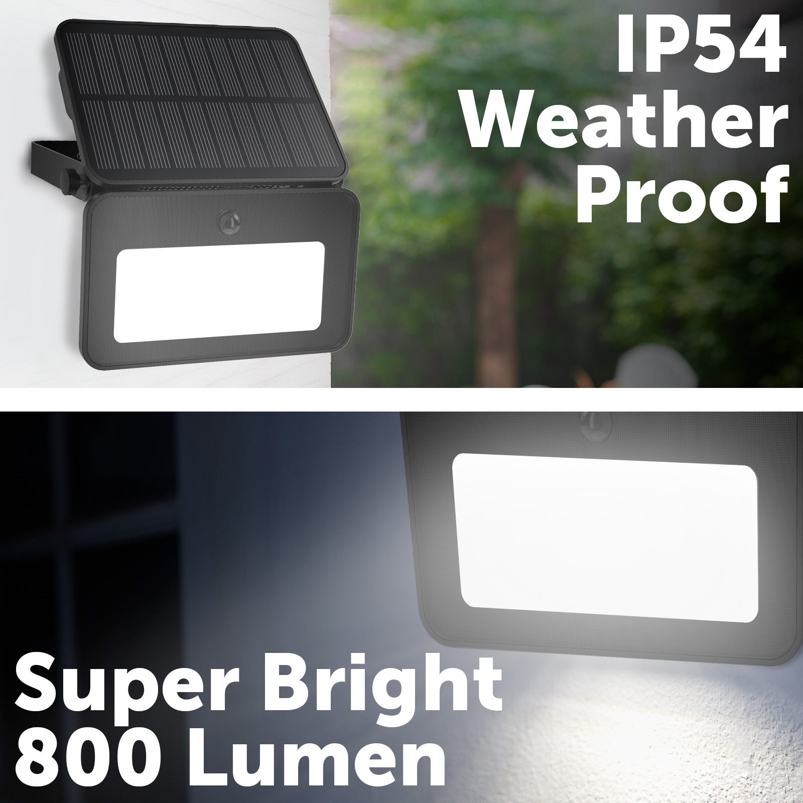 Arlec 800 lumen solar LED floodlight – PIR motion sensor light with 5m detection range and 10-hour run time