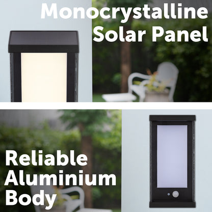 Arlec 80L Premium Solar LED Wall Light With Motion Sensor - solar powered light, motion sensor light, exterior wall light, energy efficient LED