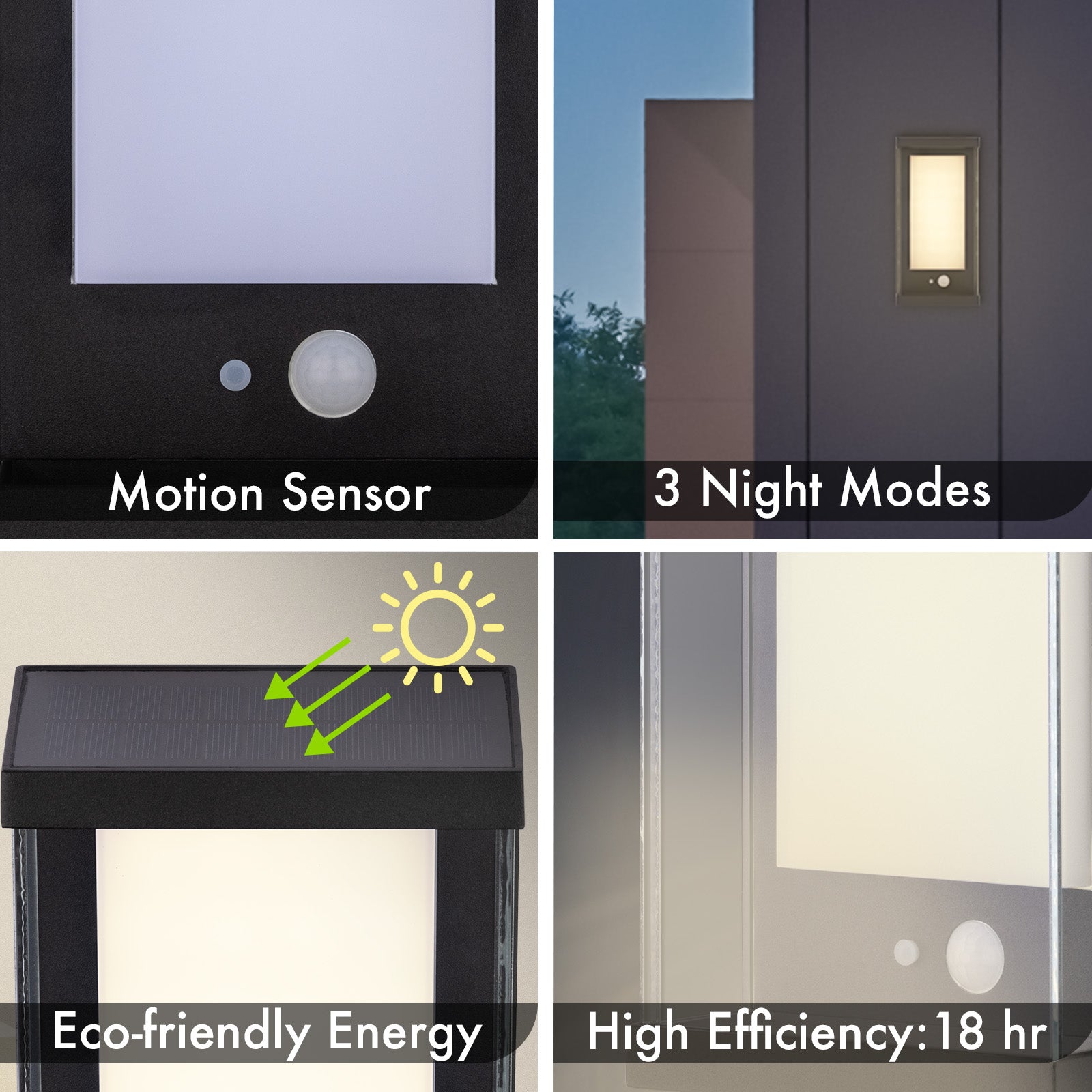 Arlec 80L Premium Solar LED Wall Light With Motion Sensor - solar powered light, motion sensor light, exterior wall light, energy efficient LED