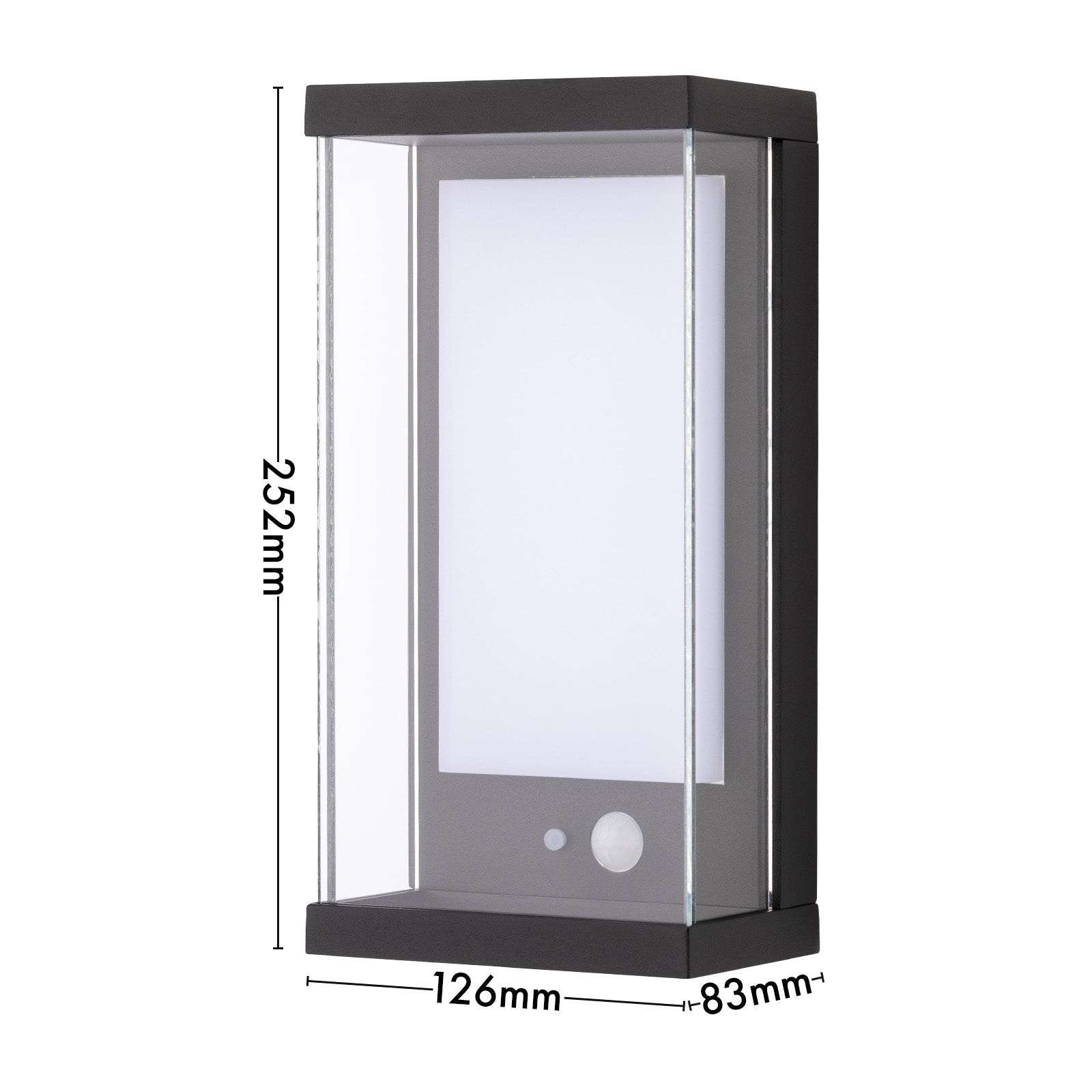Arlec 80L Premium Solar LED Wall Light With Motion Sensor - solar powered light, motion sensor light, exterior wall light, energy efficient LED
