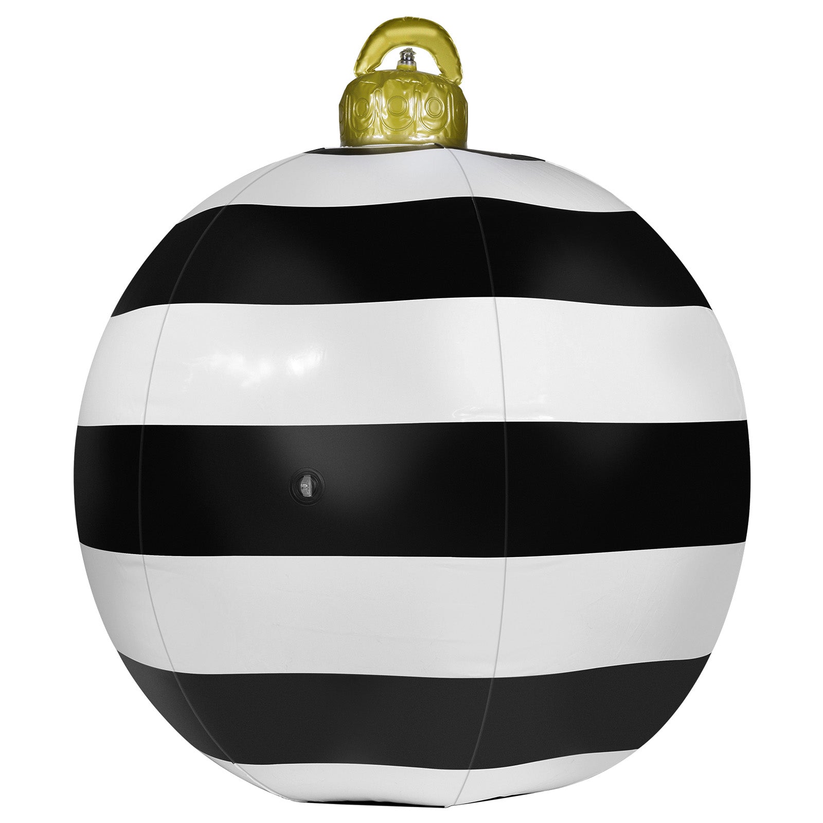 Arlec 80cm black & white inflatable PVC bauble – outdoor Christmas ornament with pump and ground fixing accessories
