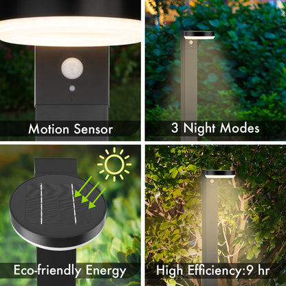 Arlec 90cm LED solar post light – 400 lumens PIR sensor outdoor light for garden or pathways with 3 lighting modes