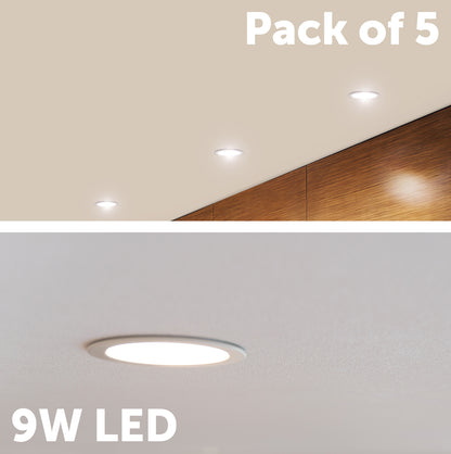 5 pack Arlec 9W RGB+CCT smart LED downlights – Wi-Fi ceiling lighting for home automation