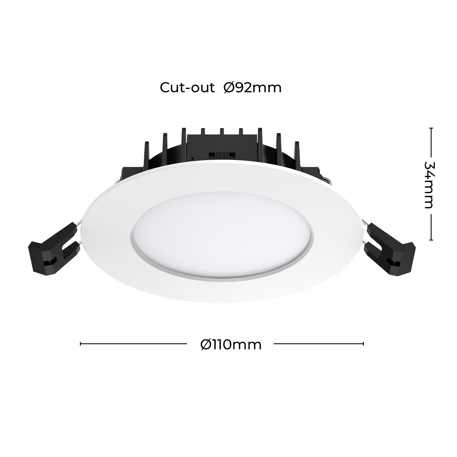 Arlec IP65 dimmable LED downlight, 92mm recessed tri-colour ceiling light for wet areas