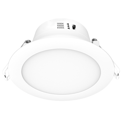 Arlec 2-pack LED downlights, tri-colour dimmable flush lens ceiling lights, plug and play