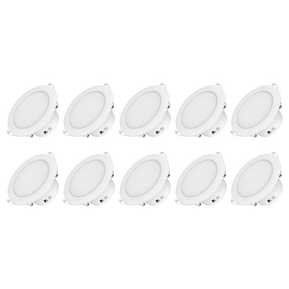 Arlec trade 10-pack LED downlights, tri-colour dimmable plug base lights, 92mm LED ceiling kit