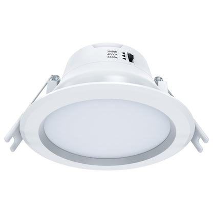 Arlec recessed lens LED downlight, tri-colour dimmable ceiling light, 92mm LED fixture