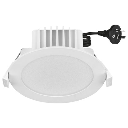 Arlec multi-lumen LED downlight, dimmable tri-colour recessed ceiling light, adjustable brightness downlight