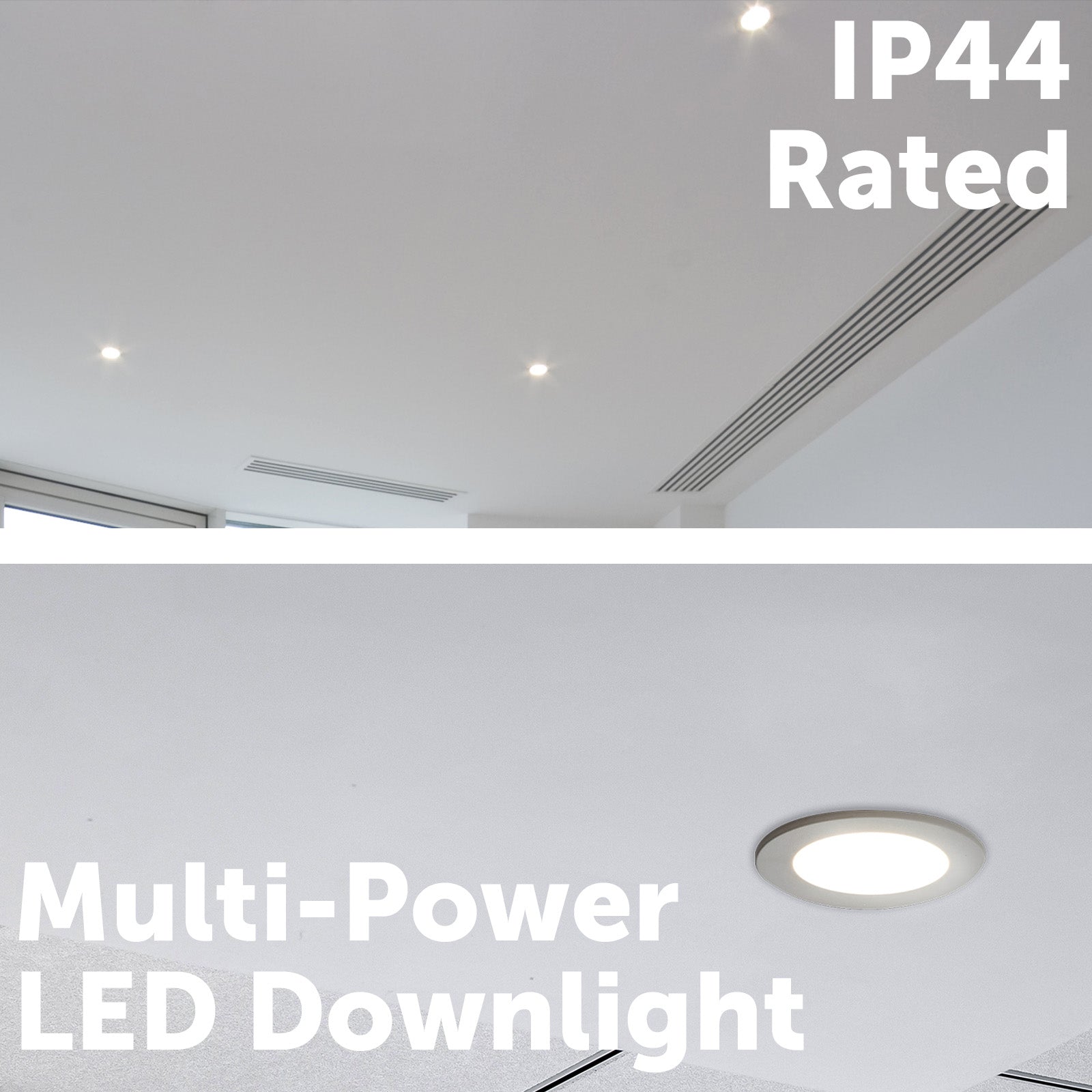 Arlec multi-lumen LED downlight, dimmable tri-colour recessed ceiling light, adjustable brightness downlight