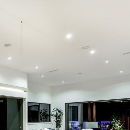 Arlec multi-lumen LED downlight, dimmable tri-colour recessed ceiling light, adjustable brightness downlight