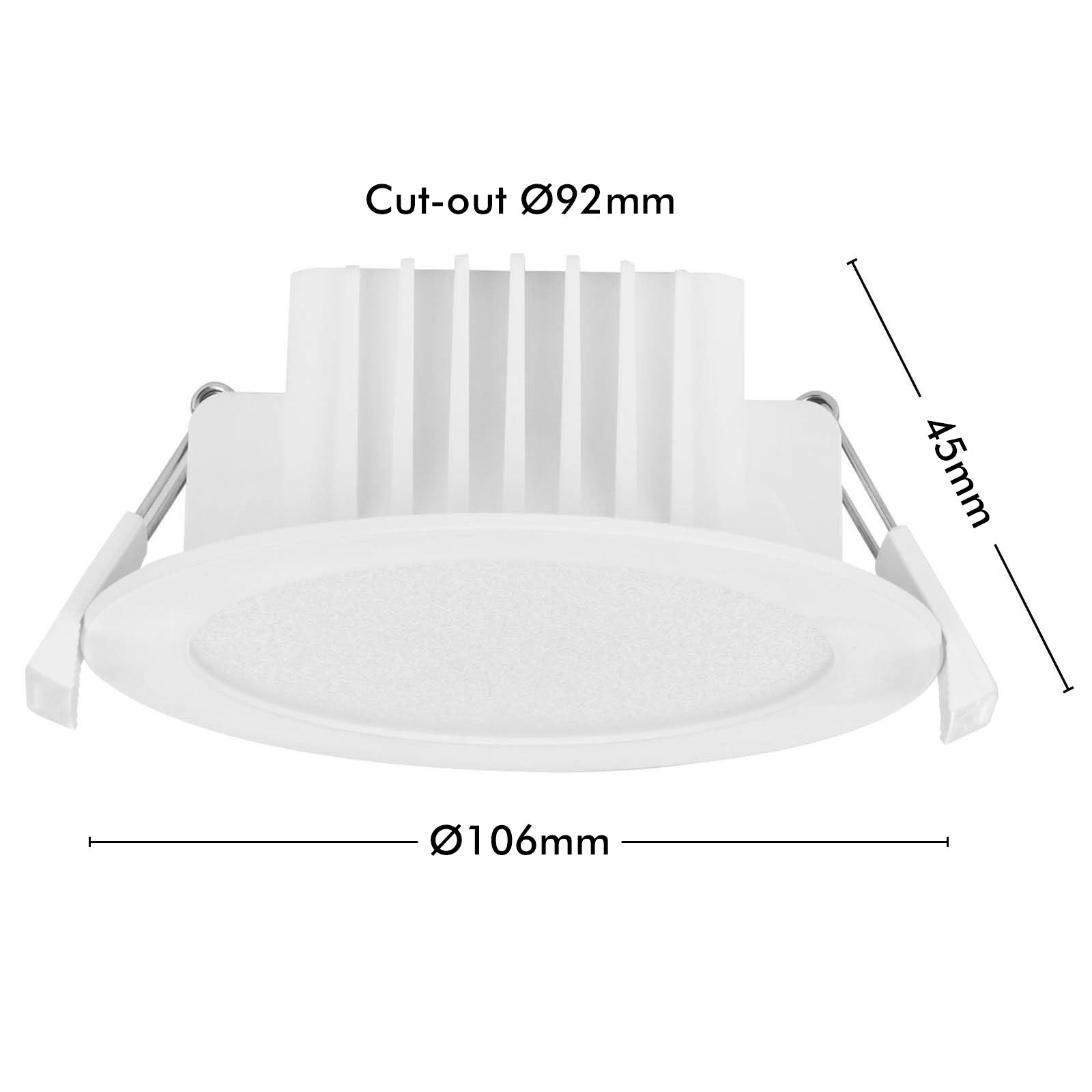 Arlec multi-lumen LED downlight, dimmable tri-colour recessed ceiling light, adjustable brightness downlight