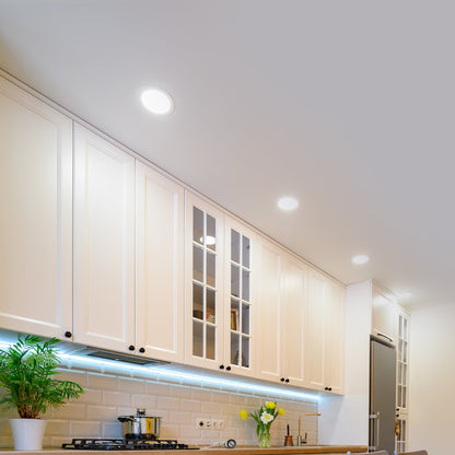 Arlec 5-pack dimmable LED downlights, tri-colour plug base downlights, recessed ceiling LED light set