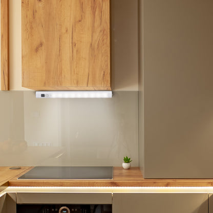 Arlec under cabinet motion sensor light, battery powered LED cabinet light, PIR sensor strip light