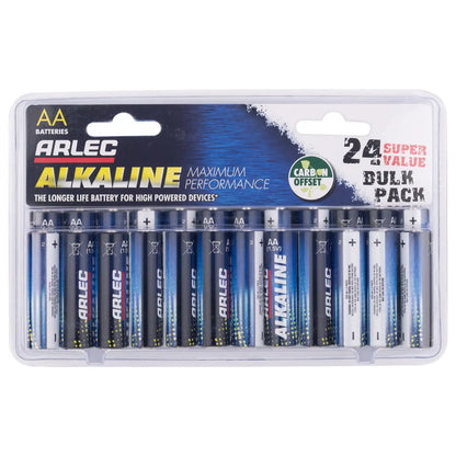 Arlec 24 pack AA alkaline batteries – long-lasting household use
