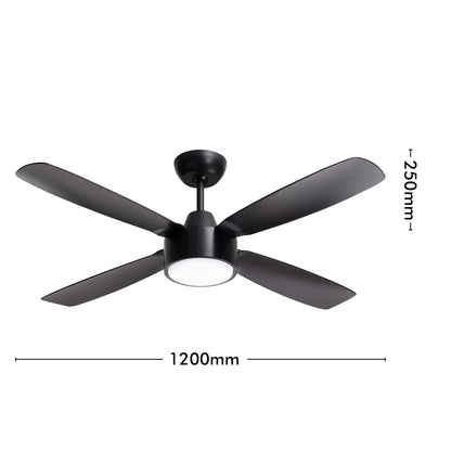 arlec 120cm aer ceiling fan – matte black dc ceiling fan; tri-colour led smart fan; modern quiet fan for any room