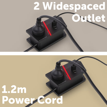 Arlec 2 outlet gaming powerboard with 30W PD fast charging, portable power hub