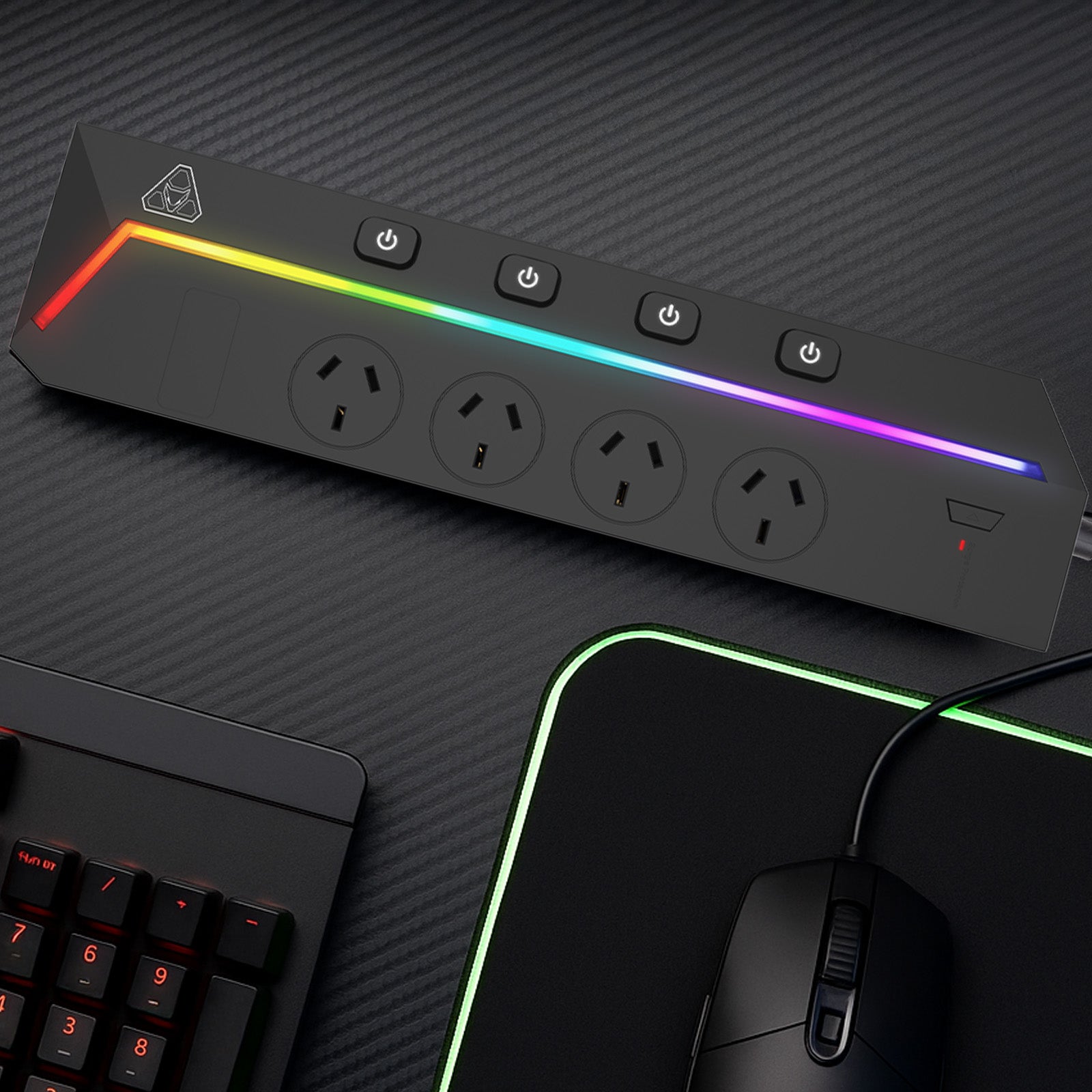 4 outlet premium surge protected powerboard by Arlec with individual switches