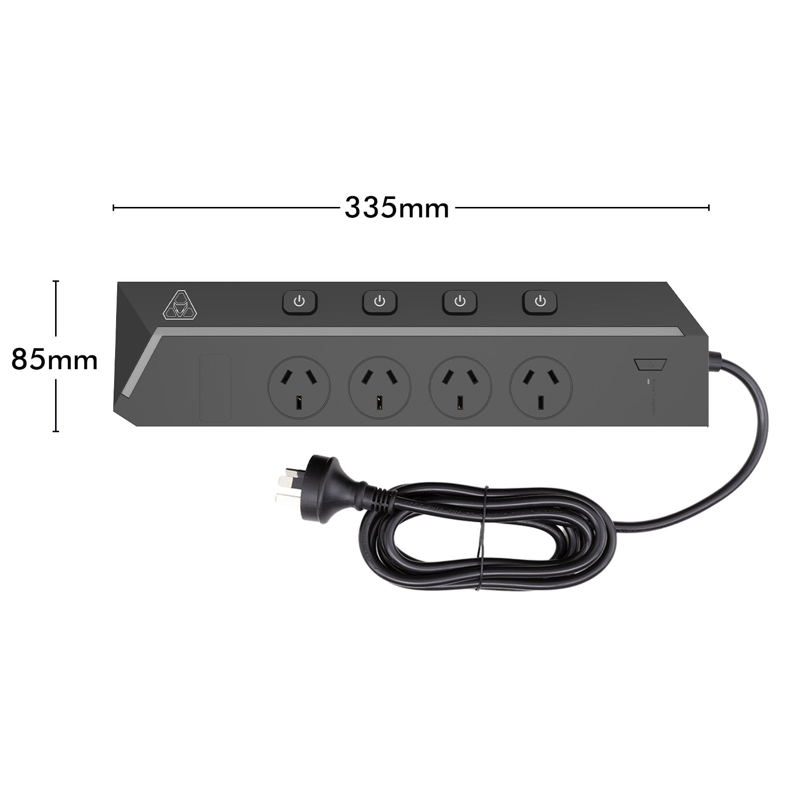 4 outlet premium surge protected powerboard by Arlec with individual switches
