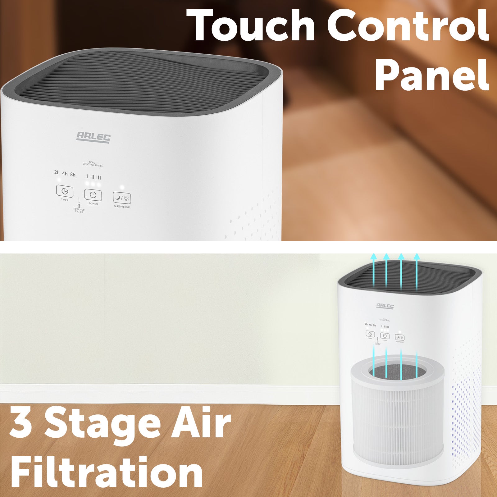 Arlec Air Purifier – High Capacity CADR 160 m³/hr for Cleaner Indoor Air