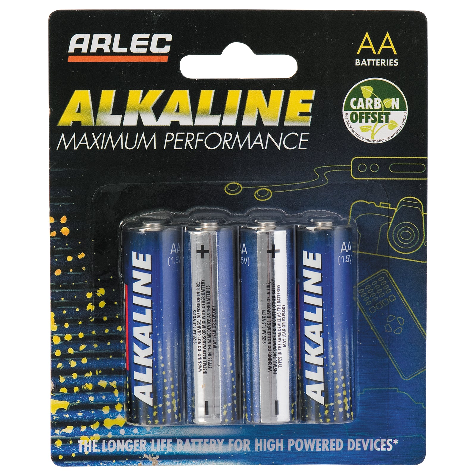 AA alkaline batteries 4 pack – Arlec long lasting energy