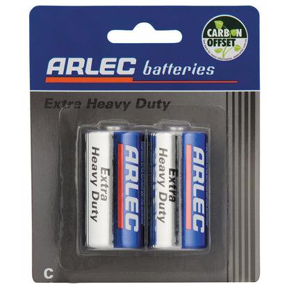 Arlec C size heavy duty batteries – 2 pack for torches and devices