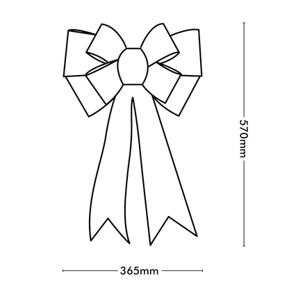 Arlec LED glitter bow, battery operated indoor decorative ribbon light, warm white bow lighting