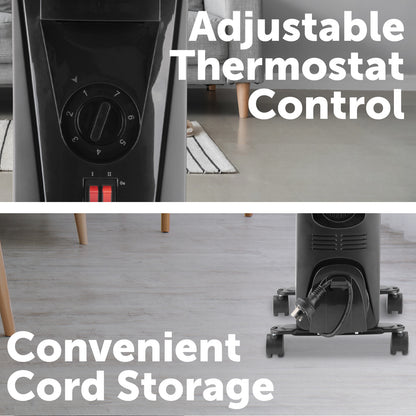 Arlec 1500W 7 Fin Oil Heater with 24 Hour Timer for efficient home heating