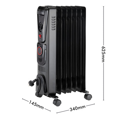 Arlec 1500W 7 Fin Oil Heater with 24 Hour Timer for efficient home heating