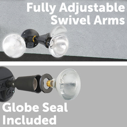 Arlec Black 150W Compact Twin Security Flood Light